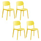 Modern Plastic Dining Chair Open Back Dining Side Furniture in Matte Finish for Home