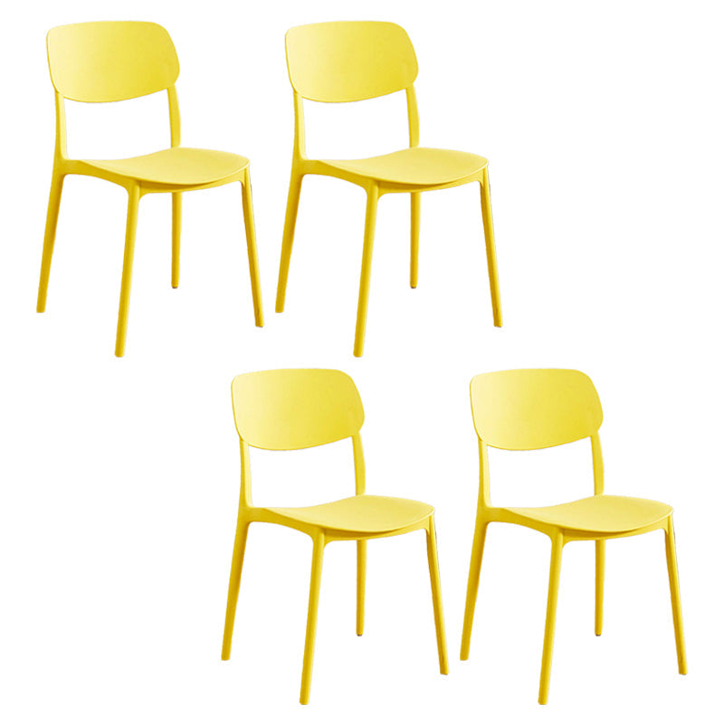 Modern Plastic Dining Chair Open Back Dining Side Furniture in Matte Finish for Home