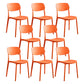 Modern Plastic Dining Chair Open Back Dining Side Furniture in Matte Finish for Home