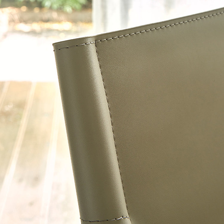 Chaise latéral en bois massif massif chaise de salle à manger sans bras en cuir contemporain