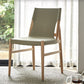 Chaise latéral en bois massif massif chaise de salle à manger sans bras en cuir contemporain