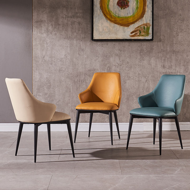 Chaise de salle à manger en cuir fausse