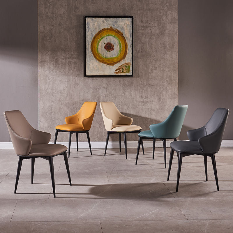 Chaise de salle à manger en cuir fausse