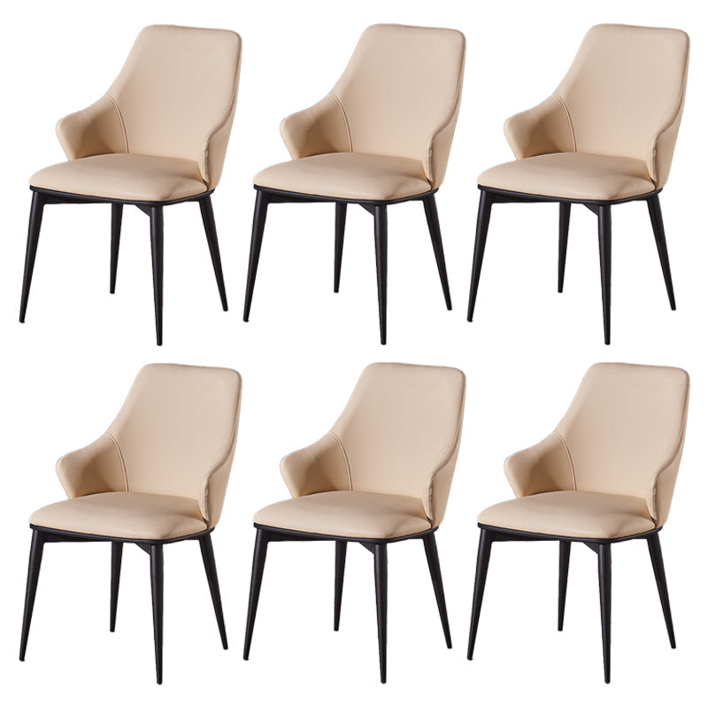 Chaise de salle à manger en cuir fausse