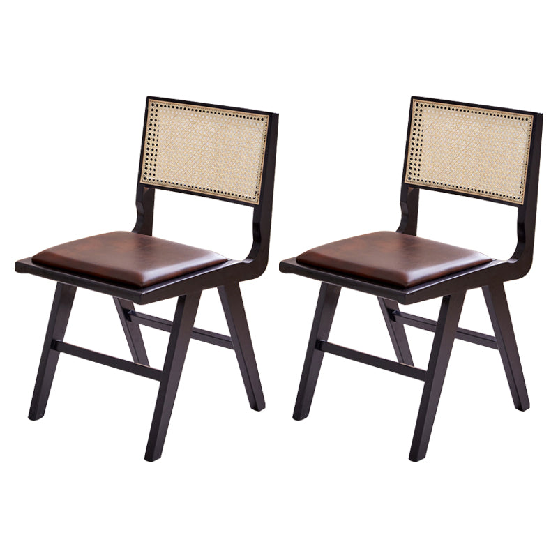 伝統的な布張りのサイドチェアラバーウッドソリッドウッドサイドチェア