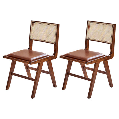 伝統的な布張りのサイドチェアラバーウッドソリッドウッドサイドチェア