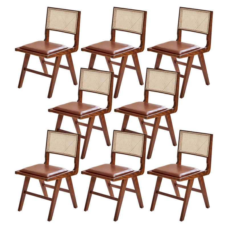 伝統的な布張りのサイドチェアラバーウッドソリッドウッドサイドチェア