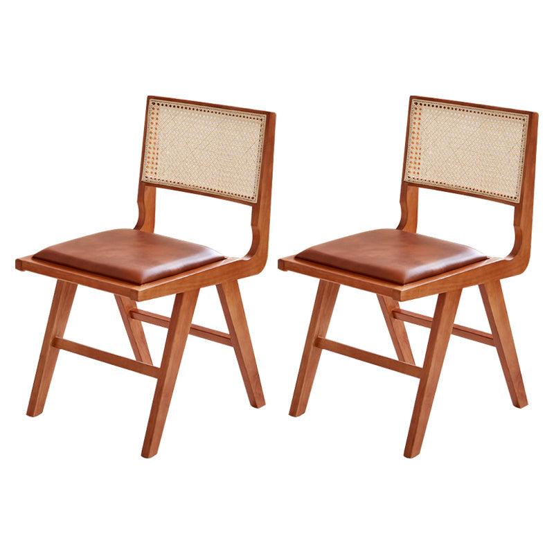 伝統的な布張りのサイドチェアラバーウッドソリッドウッドサイドチェア