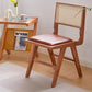 伝統的な布張りのサイドチェアラバーウッドソリッドウッドサイドチェア
