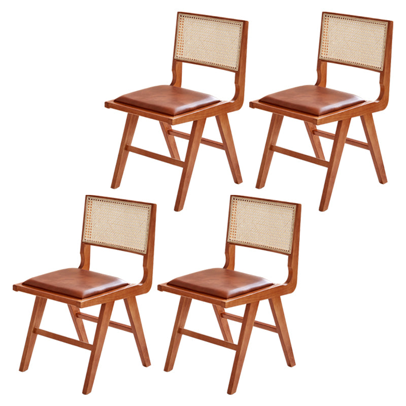 伝統的な布張りのサイドチェアラバーウッドソリッドウッドサイドチェア