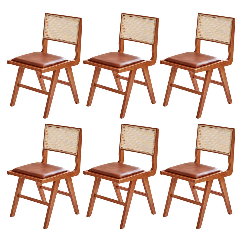 伝統的な布張りのサイドチェアラバーウッドソリッドウッドサイドチェア