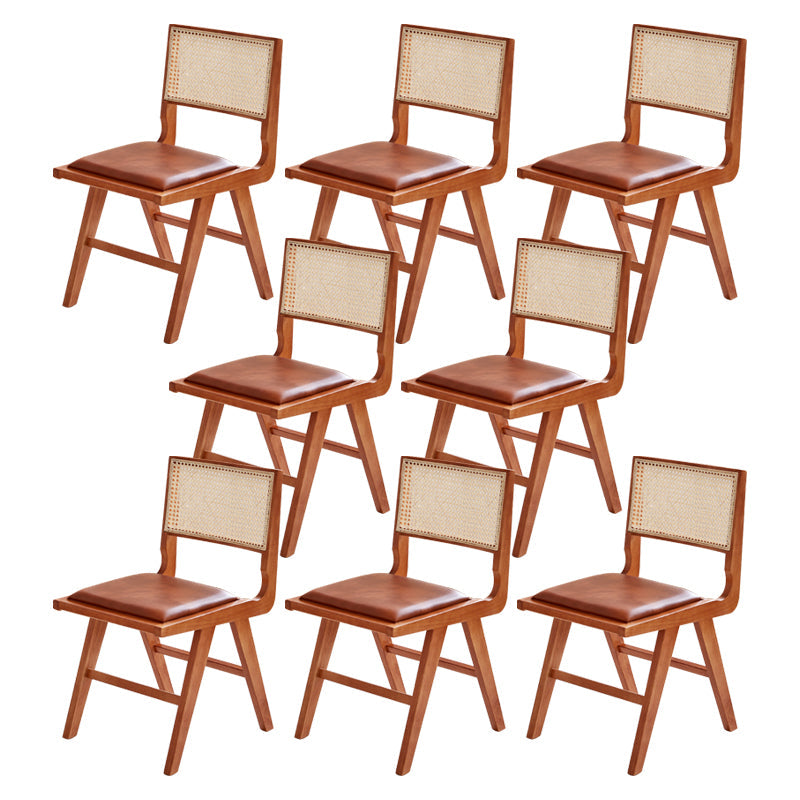 伝統的な布張りのサイドチェアラバーウッドソリッドウッドサイドチェア