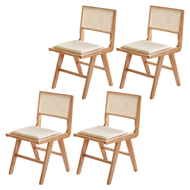 伝統的な布張りのサイドチェアラバーウッドソリッドウッドサイドチェア