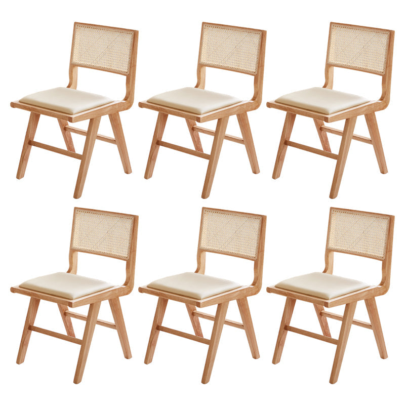 伝統的な布張りのサイドチェアラバーウッドソリッドウッドサイドチェア