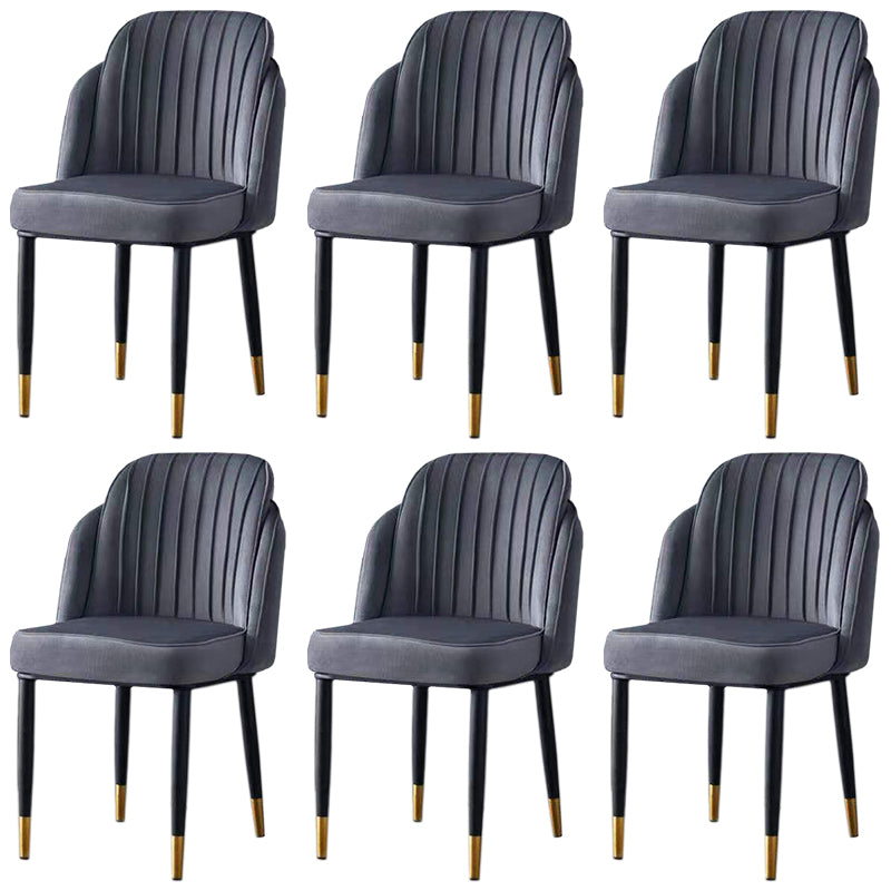 Sedia da pranzo in velluto senza braccia glam sedia parsons in finitura opaca per casa