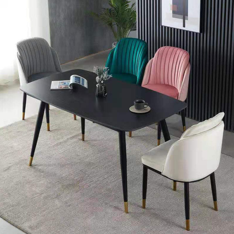 Sedia da pranzo in velluto senza braccia glam sedia parsons in finitura opaca per casa