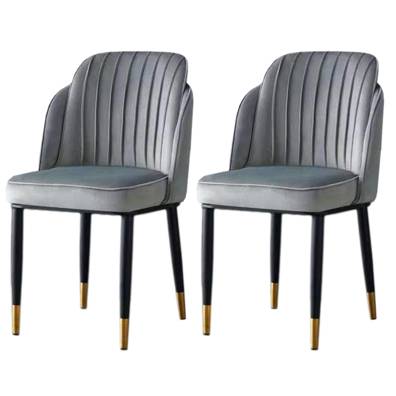 Sedia da pranzo in velluto senza braccia glam sedia parsons in finitura opaca per casa
