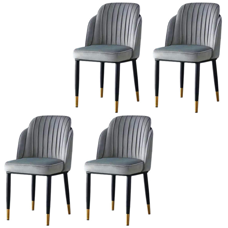 Sedia da pranzo in velluto senza braccia glam sedia parsons in finitura opaca per casa