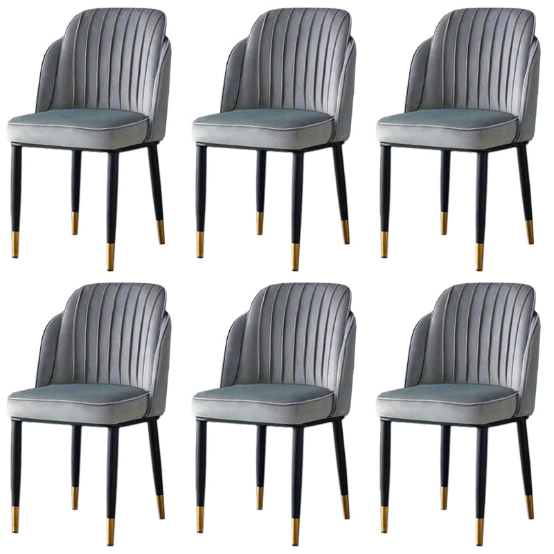 Sedia da pranzo in velluto senza braccia glam sedia parsons in finitura opaca per casa