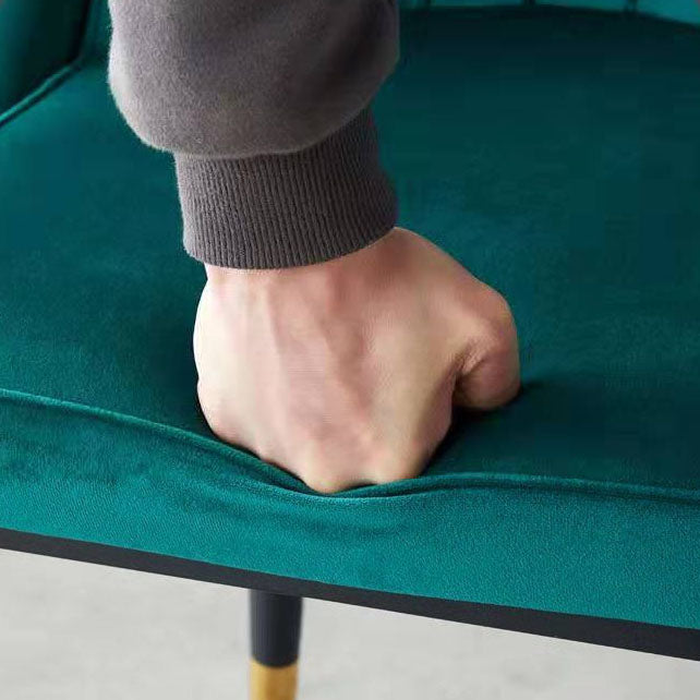 Sedia da pranzo in velluto senza braccia glam sedia parsons in finitura opaca per casa