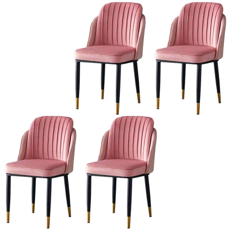 Sedia da pranzo in velluto senza braccia glam sedia parsons in finitura opaca per casa