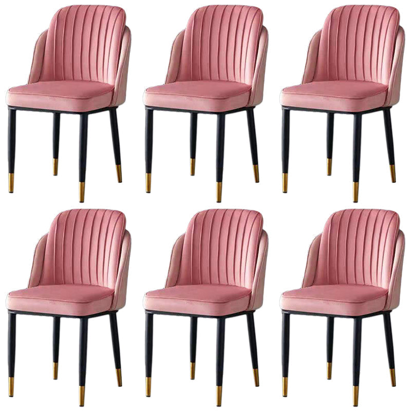 Sedia da pranzo in velluto senza braccia glam sedia parsons in finitura opaca per casa