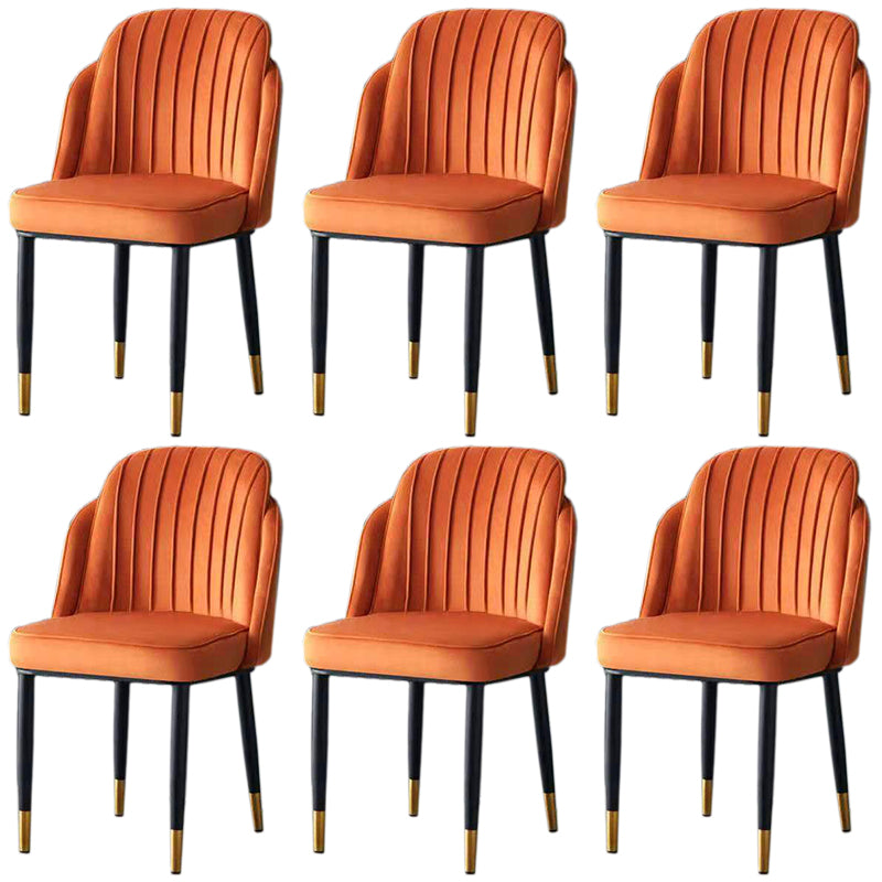 Sedia da pranzo in velluto senza braccia glam sedia parsons in finitura opaca per casa