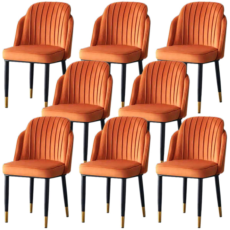 Sedia da pranzo in velluto senza braccia glam sedia parsons in finitura opaca per casa