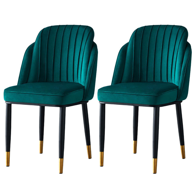 Sedia da pranzo in velluto senza braccia glam sedia parsons in finitura opaca per casa