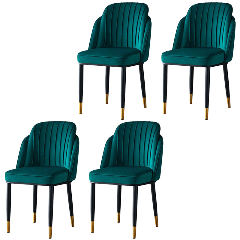 Sedia da pranzo in velluto senza braccia glam sedia parsons in finitura opaca per casa