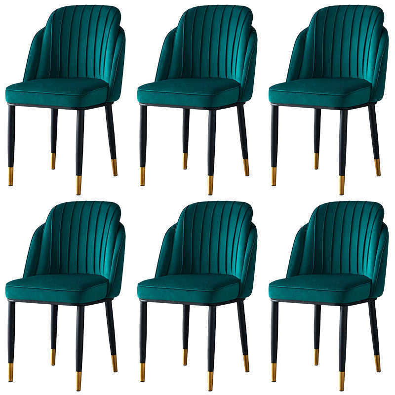 Sedia da pranzo in velluto senza braccia glam sedia parsons in finitura opaca per casa