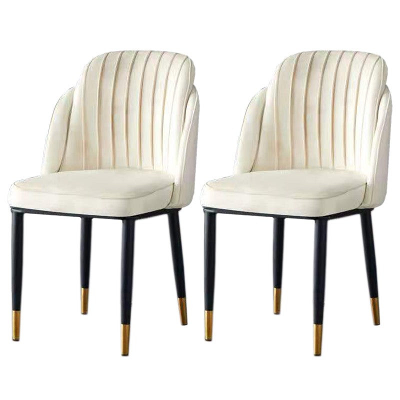Sedia da pranzo in velluto senza braccia glam sedia parsons in finitura opaca per casa