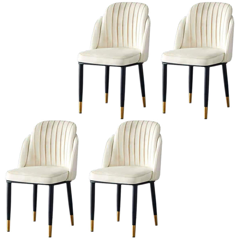 Sedia da pranzo in velluto senza braccia glam sedia parsons in finitura opaca per casa