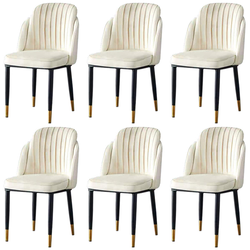 Sedia da pranzo in velluto senza braccia glam sedia parsons in finitura opaca per casa