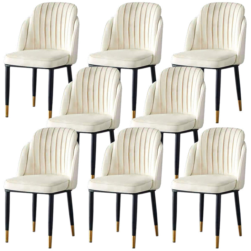 Sedia da pranzo in velluto senza braccia glam sedia parsons in finitura opaca per casa