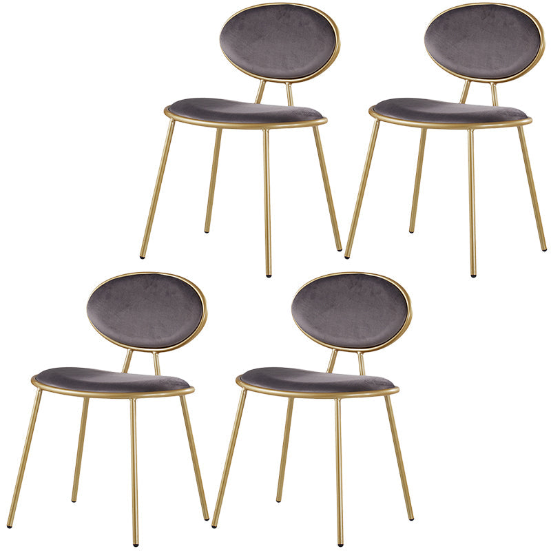 Chaise latéral glam glamour en velours chaise latéral rembourrée pour la maison