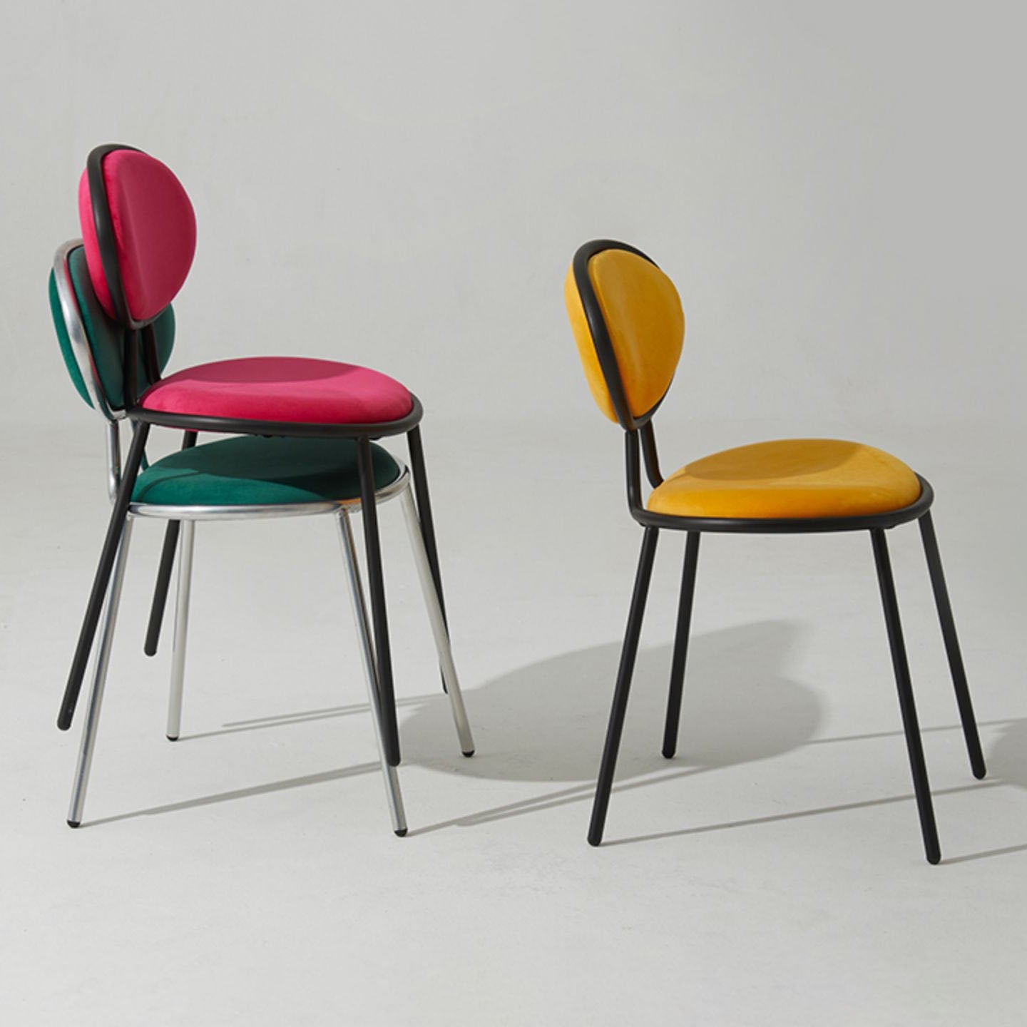 Chaise latéral glam glamour en velours chaise latéral rembourrée pour la maison