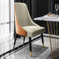 PU Leather Dining Chair Glam Upholstered Side Chair with Wood Legs