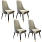 PU Leather Dining Chair Glam Upholstered Side Chair with Wood Legs