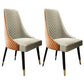 PU Leather Dining Chair Glam Upholstered Side Chair with Wood Legs
