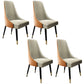 PU Leather Dining Chair Glam Upholstered Side Chair with Wood Legs