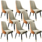 PU Leather Dining Chair Glam Upholstered Side Chair with Wood Legs