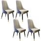 PU Leather Dining Chair Glam Upholstered Side Chair with Wood Legs