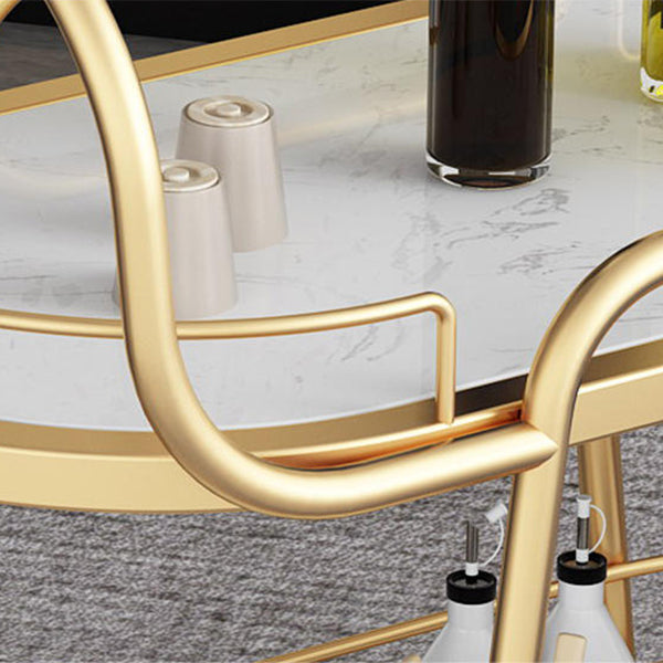 32.28" High Rolling Modern Prep Table Stone Prep Table for Dining Room