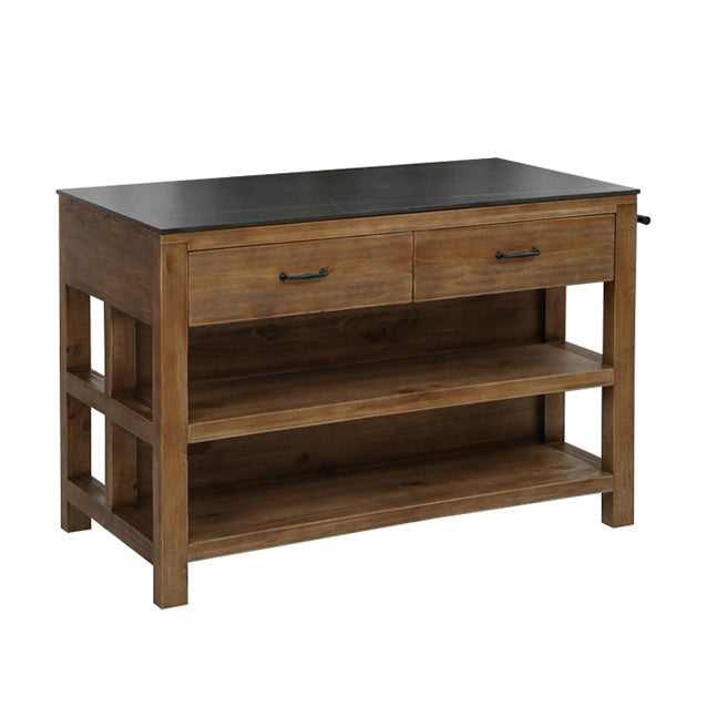 Tradizionale set di isole da cucina stazionaria set di cucina rettangolare in legno per uso domestico