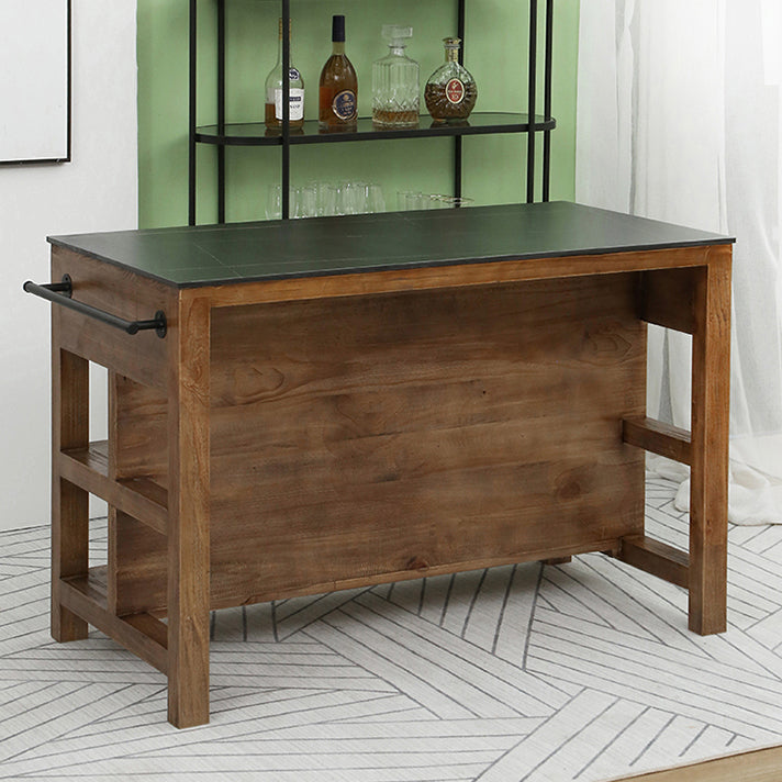 Tradizionale set di isole da cucina stazionaria set di cucina rettangolare in legno per uso domestico