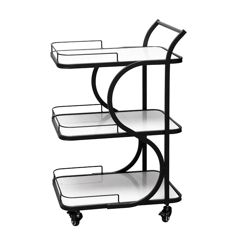 Modern Rolling Prep Table Rectangular Metal Prep Table for Home Use