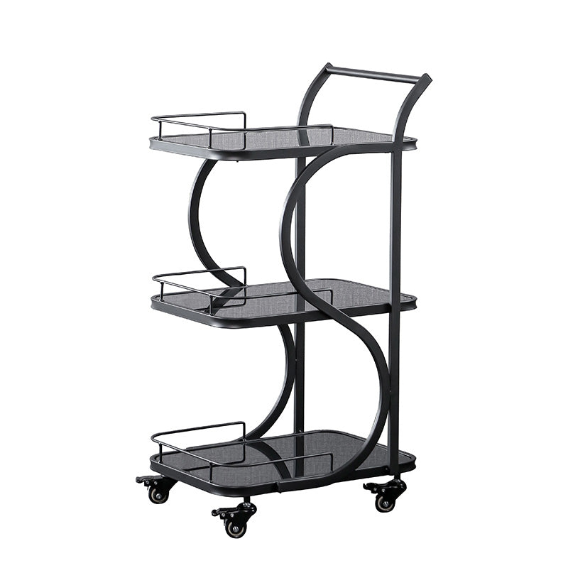 Modern Rolling Prep Table Rectangular Metal Prep Table for Home Use