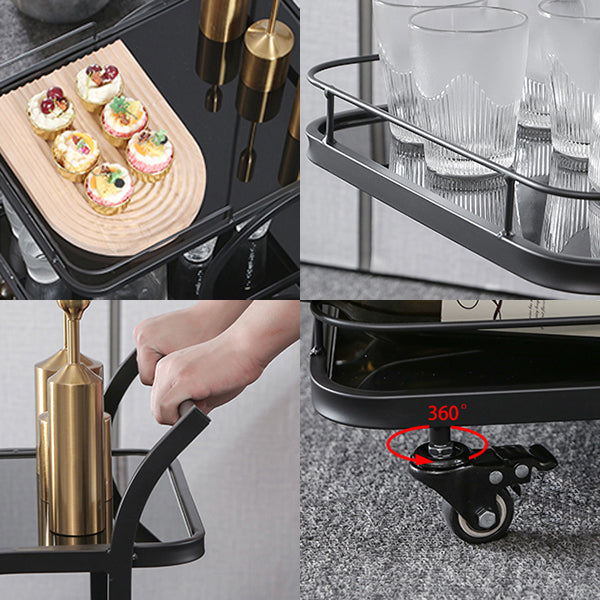 Modern Rolling Prep Table Rectangular Metal Prep Table for Home Use