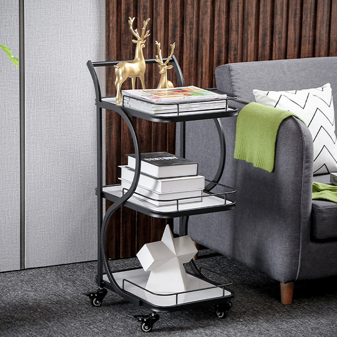 Modern Rolling Prep Table Rectangular Metal Prep Table for Home Use